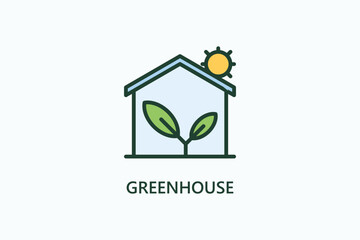Greenhouse vector, icon or logo sign symbol illustration	