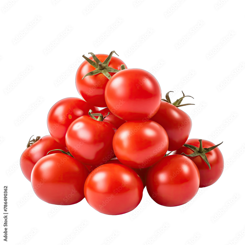 Wall mural a pile of cherry tomatoes svg isolated on transparent background