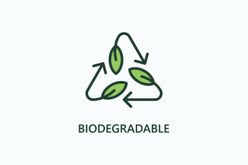 Biodegradable vector, icon or logo sign symbol illustration	