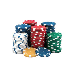 a heap poker chips SVG isolated on transparent background