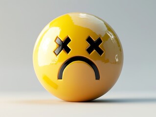 A yellow ball with an angry face.