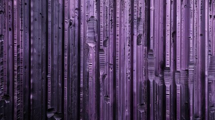 Purple metal background with vertical stripes.
