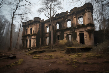Fototapeta premium Lost Place-Castle Ruins on Military Grounds
