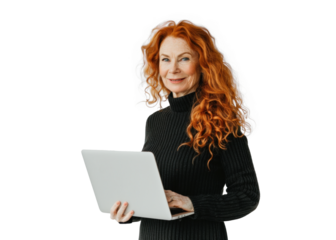 Redhead Businesswoman with Laptop