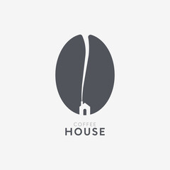 Vector illustration of cute coffee house cartoon logo