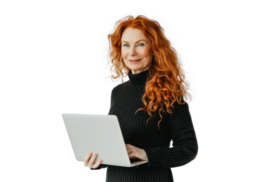 Redhead Businesswoman with Laptop
