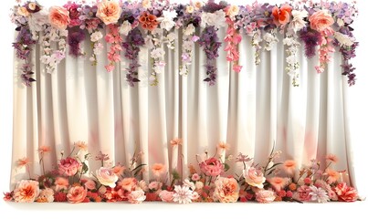 Romantic White Window Treatments with Floral Design. 
White Floral Curtains: Timeless Elegance for Your Home