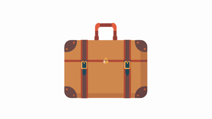 Travel suitcase icon flat vector isolated on white