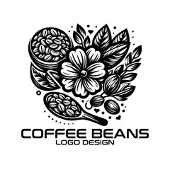 Coffee Beans Vector Logo Design