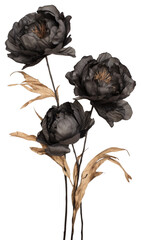 PNG Real pressed dark peonies flower plant inflorescence. - obrazy, fototapety, plakaty