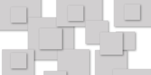 Abstract gray geometric overlapping square pattern. soft shadow on neutral light grey textured background. 3d architecture pattern design. Abstract composition business background for document design.