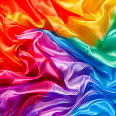 Fototapeta premium Dynamic Rainbow Fabric Waves as LGBT Pride Background 