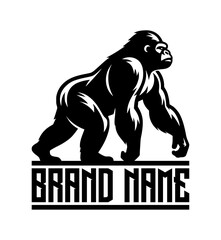 Obraz na płótnie Canvas gorilla logo - black