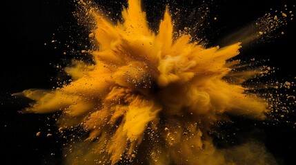 gelbe und orange Farbexplosion vor dunklem Hintergrund