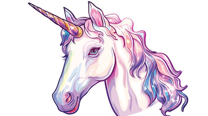 Unicorn icon. portrait horse sticker patch badge. Magi