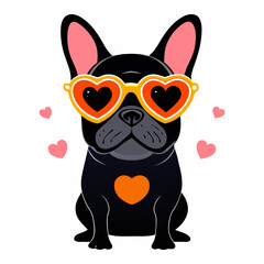 bulldog wearing a sunglasses vector illustration