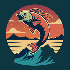 fish retro design vector illustration