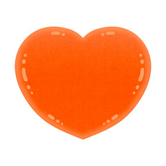 Shiny Orange Heart Cartoon illustration Cute Heart Cartoon illustration Kawaii Heart Cartoon