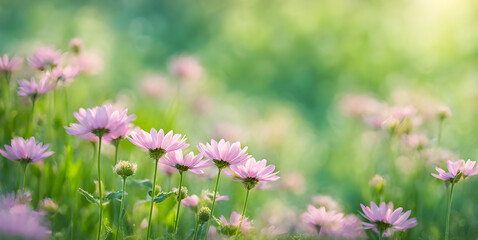 Blurred texture background with bokeh, out-of-focus blur, bright sunny summer green