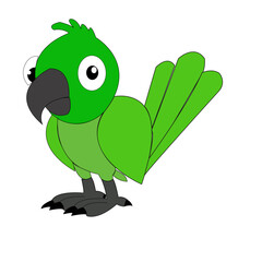 Fat green parrot clip art illustrator image.