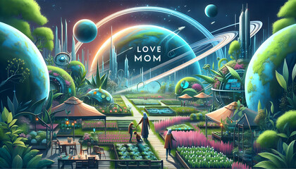 Love Mom: Poster Featuring Mother Melody and Musical Notes Symbolizing Harmonious Influence
