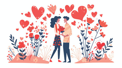 Valentines day February 14. Vector illustrations 