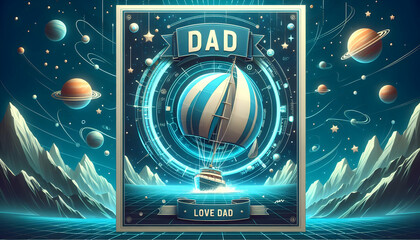 Love Dad Sailing Through Life: A Nautical-themed Poster Card Celebrating Dad's Navigational Skills