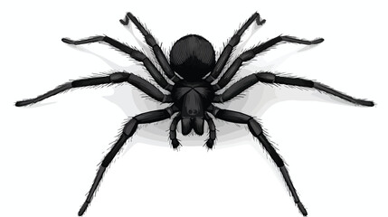 Vector Black Spider flat vector isolated on white 