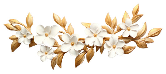PNG Flowers jewelry plant white. AI generated Image by rawpixel. - obrazy, fototapety, plakaty