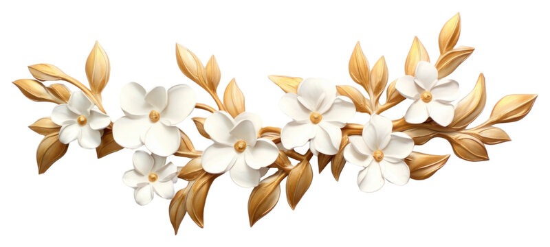 PNG Flowers jewelry plant white. AI generated Image by rawpixel.