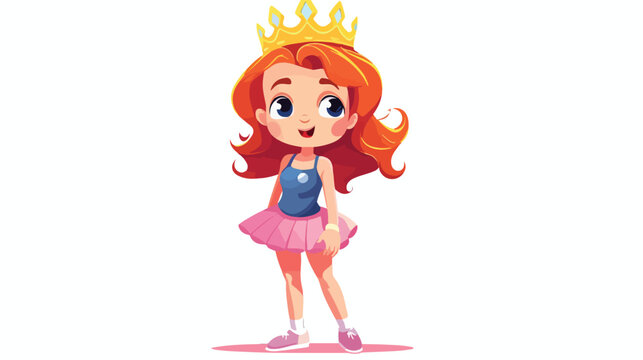 Vector cartoon image of a girl - modern princess