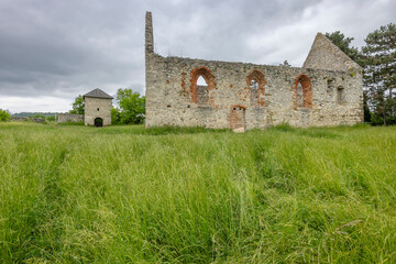 Haluzice, Romanesque church ruins, Slovakia - 786500353