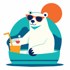 polar bear retro design vector illustration