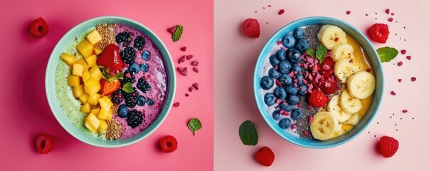 A Bowl full of blue berries and other fruits - Powered by Adobe