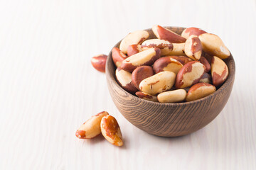 Brazil nuts in a bowl. 