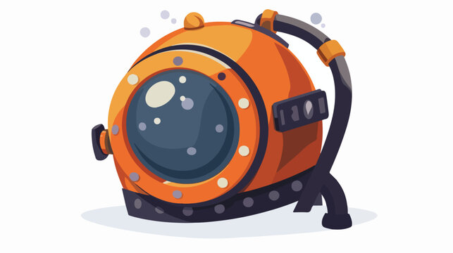 Vector flat image of a divers helmet flat vector isolated