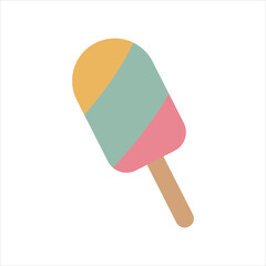 Ice cream in bright cartoon style. Icecream vector in nice color isolated on white background.