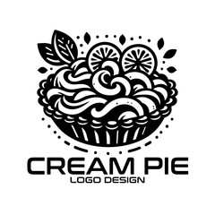 Cream Pie Vector Logo Design