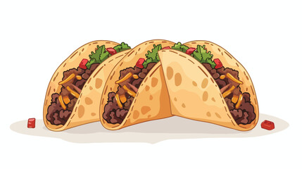 Vector hand drawn traditional taco mexican food vector