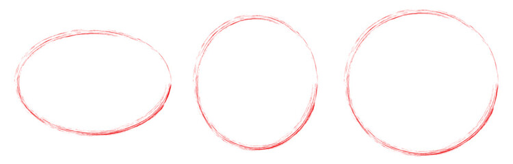 Vector grunge red circle brush stroke frame isolated on white background. Vector illustration. Eps file 374.