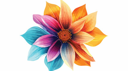 Vector illustration of a square stylized bright flower