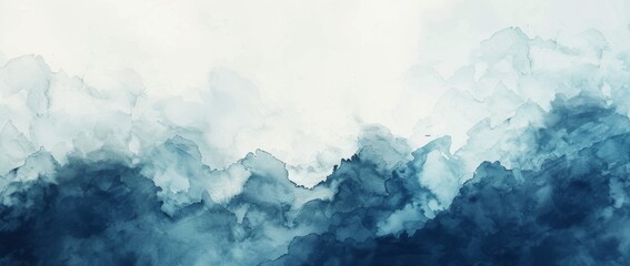 watercolor abstract sky background, blue and gray colors Generative AI