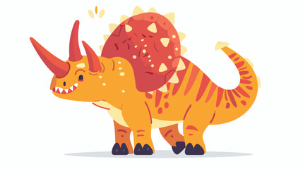 Vector image of a Triceratops dinosaur. Flat design.