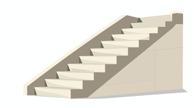 Vector image of stairs flat vector isolated on white 