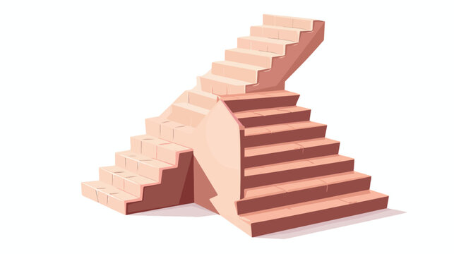 Vector image of stairs flat vector isolated on white 