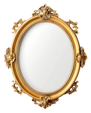PNG  Gold picture frame mirror photo photography