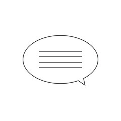 Chat line icon. Speech bubble sign. Communication or Comment symbol. Geometric shapes. Vector illustration. Eps file 414.