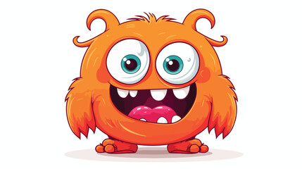 Weird cute fantastic monster. Cartoon character isolated