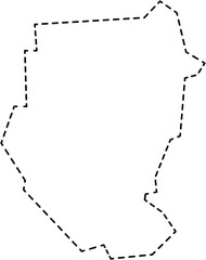 dash line drawing of sudan map.