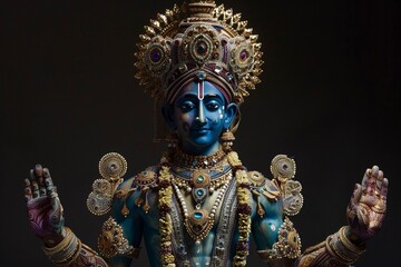 Illustration of blue deity